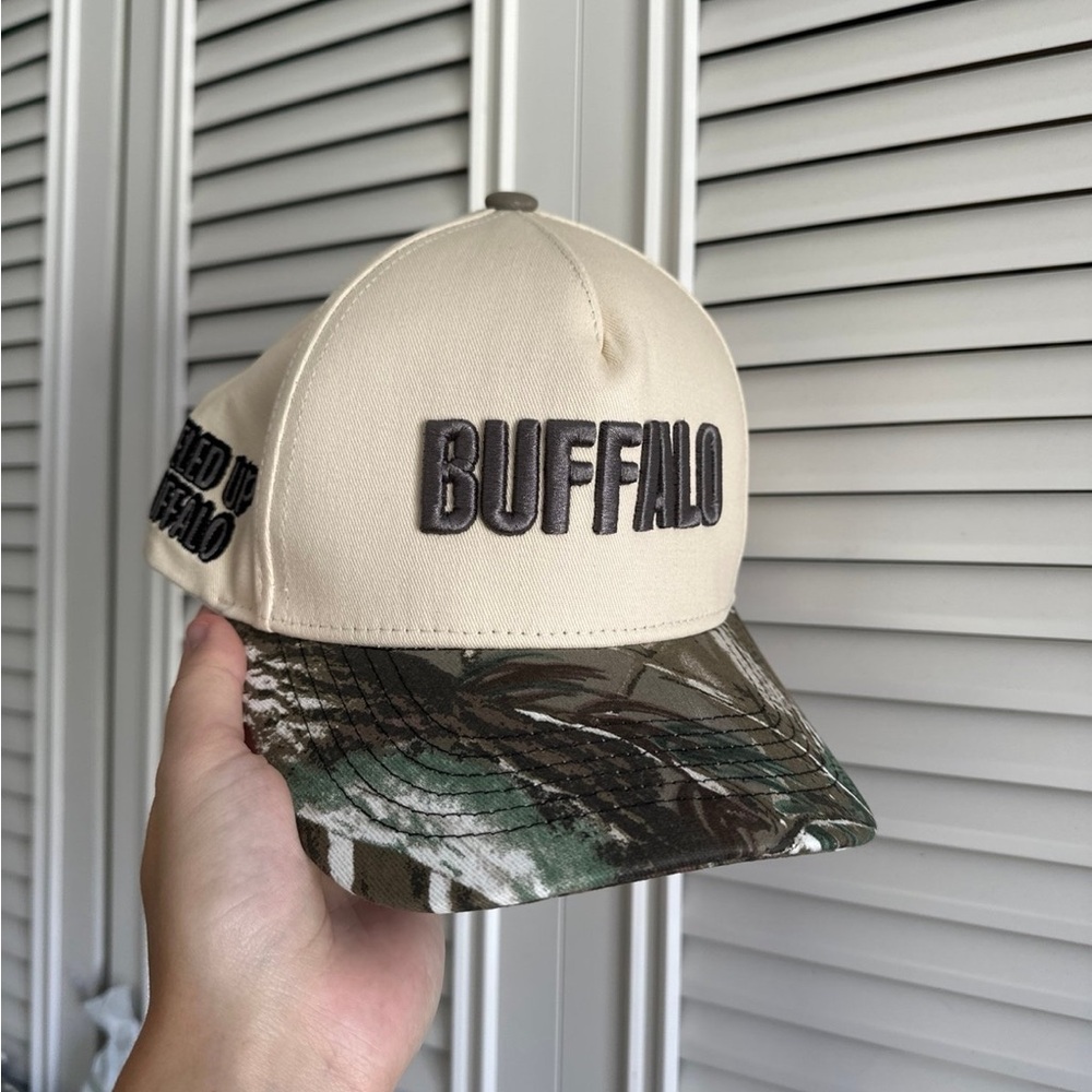 Buffalo Embroidered Cap with Camo Brim